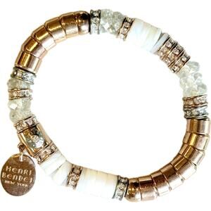 Henri Bendel Y2K Stretch Stretch Bracelet with Crystals Rose Gold & Mixed Beads